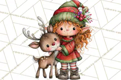 Sweet Little Christmas Elves PNG, Cute Holiday Elf Clip Art Product Image 8