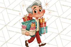 Atomic Age Christmas Clipart PNG, Retro 1950's Winter Decor Product Image 2