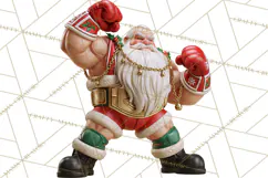 Christmas Wrestling Clipart PNG, Santa Wrestlers Product Image 3
