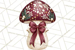Christmas Mushroom Clipart PNG Product Image 3