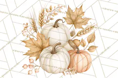 Fall Harvest Florals Clipart PNG, Autumn Floral Designs Product Image 3