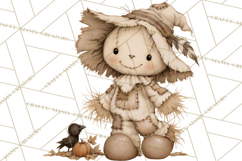 Frayed Fall Scarecrows PNG, Halloween Clipart Product Image 3