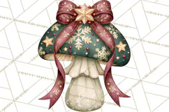 Christmas Mushroom Clipart PNG Product Image 4