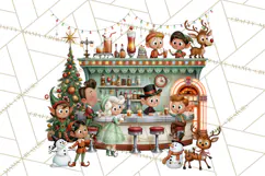 1950s Vintage Christmas Clipart Retro Soda Fountain Clip Art Product Image 4