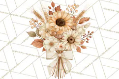Fall Harvest Florals Clipart PNG, Autumn Floral Designs Product Image 4