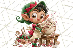 Christmas Bakery PNG Clipart, Santa & Elf Characters, Baker Product Image 4