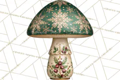 Christmas Mushroom Clipart PNG Product Image 5