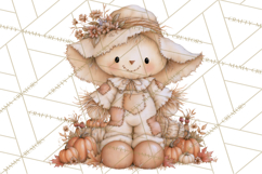 Frayed Fall Scarecrows PNG, Halloween Clipart Product Image 5
