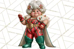 Christmas Wrestling Clipart PNG, Santa Wrestlers Product Image 5