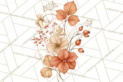 Fall Harvest Florals Clipart PNG, Autumn Floral Designs Product Image 5