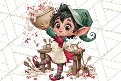 Christmas Bakery PNG Clipart, Santa & Elf Characters, Baker Product Image 5
