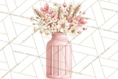 Pink Autumn Cottage Clipart PNG Product Image 2