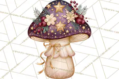 Christmas Mushroom Clipart PNG Product Image 2