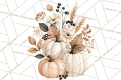 Fall Harvest Florals Clipart PNG, Autumn Floral Designs Product Image 2