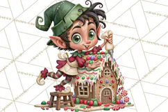 Christmas Bakery PNG Clipart, Santa & Elf Characters, Baker Product Image 2