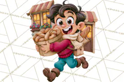 Whimsical Bakery Girls & Boys PNG Clipart, Baker Characters Product Image 2