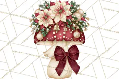 Christmas Mushroom Clipart PNG Product Image 3