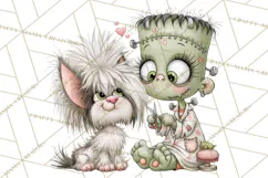 Monster Pet Groomers Halloween Clipart PNG Product Image 3