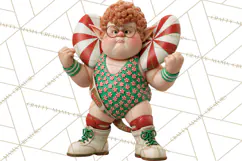 Christmas Wrestling Clipart PNG, Santa Wrestlers Product Image 3
