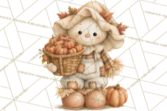 Frayed Fall Scarecrows PNG, Halloween Clipart Product Image 3