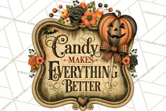 Retro Halloween Candy Shop Clipart PNG Product Image 3