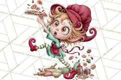 Christmas Bakery PNG Clipart, Santa & Elf Characters, Baker Product Image 3
