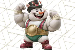 Christmas Wrestling Clipart PNG, Santa Wrestlers Product Image 4