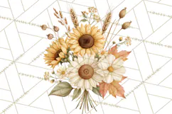 Fall Harvest Florals Clipart PNG, Autumn Floral Designs Product Image 4