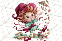 Christmas Bakery PNG Clipart, Santa & Elf Characters, Baker Product Image 4