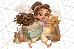 Whimsical Bakery Girls & Boys PNG Clipart, Baker Characters Product Image 4