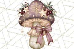 Christmas Mushroom Clipart PNG Product Image 5