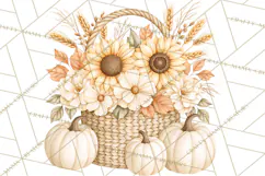Fall Harvest Florals Clipart PNG, Autumn Floral Designs Product Image 5