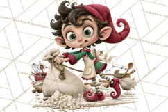 Christmas Bakery PNG Clipart, Santa & Elf Characters, Baker Product Image 5