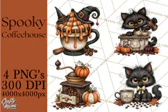 Spooky Coffeehouse PNG Clipart Product Image 1