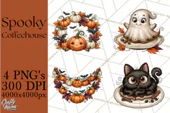 Spooky Coffeehouse PNG Clipart Product Image 1