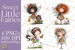 Sweet Little Fairies PNG, Cute Fairy Clip Art Product Image 5
