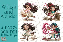 Whimsical Bakery Girls & Boys PNG Clipart, Baker Characters Product Image 1