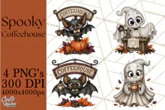 Spooky Coffeehouse PNG Clipart Product Image 1