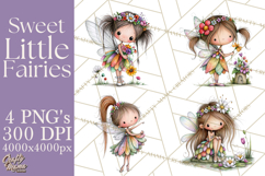Sweet Little Fairies PNG, Cute Fairy Clip Art Product Image 1