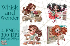 Whimsical Bakery Girls & Boys PNG Clipart, Baker Characters Product Image 1