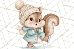 Winter Skating World Animals PNG Product Image 3