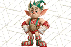 Christmas Wrestling Clipart PNG, Santa Wrestlers Product Image 3
