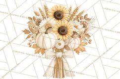 Fall Harvest Florals Clipart PNG, Autumn Floral Designs Product Image 3