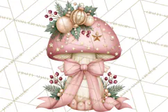 Christmas Mushroom Clipart PNG Product Image 3