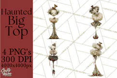 Haunted Circus Clipart PNG, Spooky Halloween Clowns Product Image 1