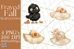 Frayed Fall Scarecrows PNG, Halloween Clipart Product Image 1