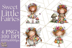 Sweet Little Fairies PNG, Cute Fairy Clip Art Product Image 1