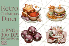 1950s Vintage Christmas Clipart Retro Soda Fountain Clip Art Product Image 1
