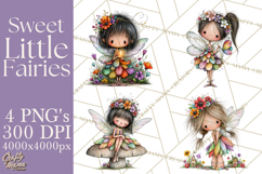 Sweet Little Fairies PNG, Cute Fairy Clip Art Product Image 1
