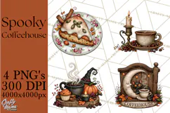 Spooky Coffeehouse PNG Clipart Product Image 1